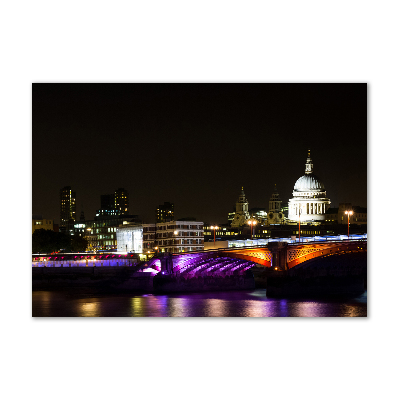 Wall art on glass Bridge at night