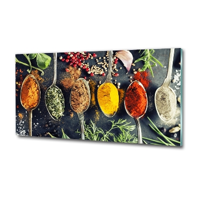 Wall art on glass Colorful spices