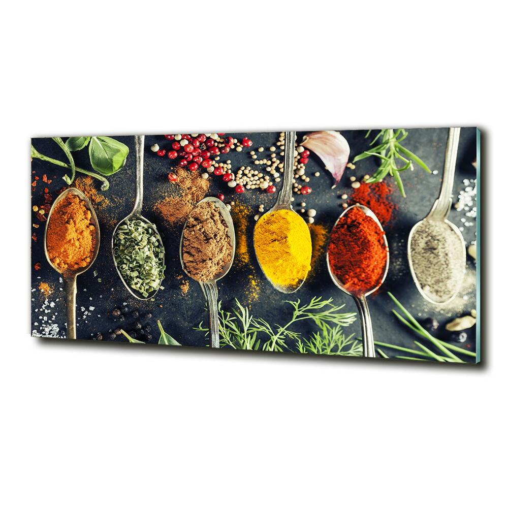 Wall art on glass Colorful spices