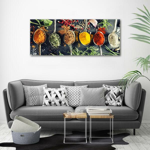 Wall art on glass Colorful spices