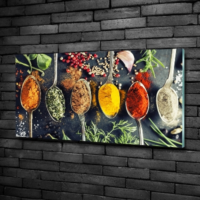 Wall art on glass Colorful spices