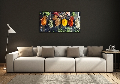 Wall art on glass Colorful spices