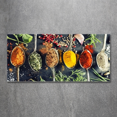 Wall art on glass Colorful spices