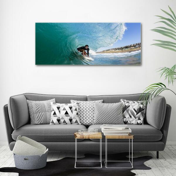 Glass art print Surfer on the wave