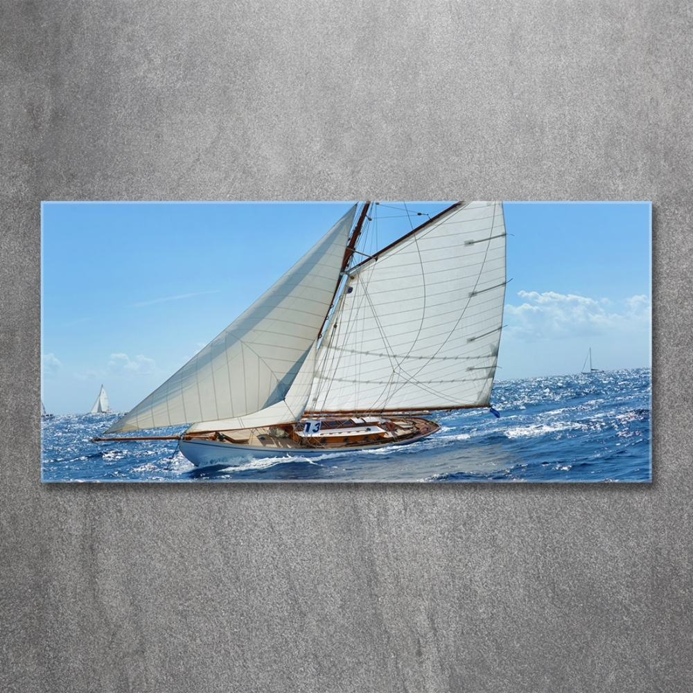 Wall art on glass Yacht