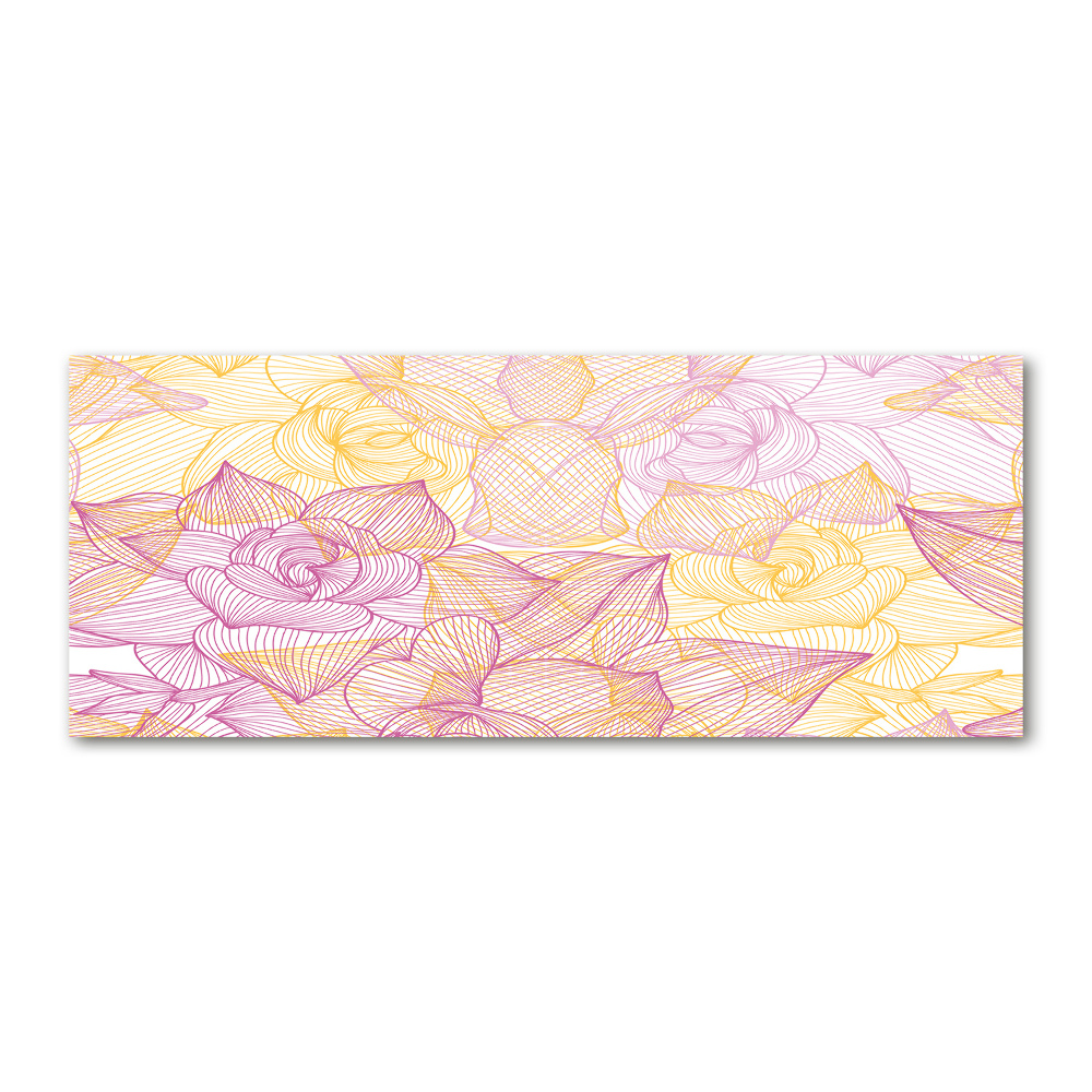 Wall art on glass Floral pattern