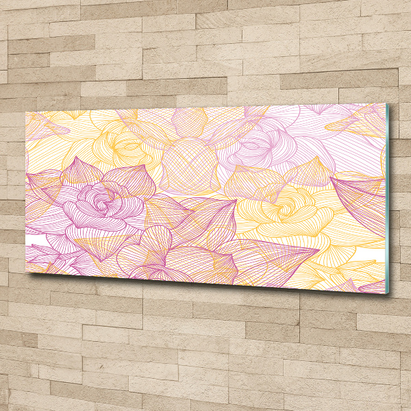 Wall art on glass Floral pattern