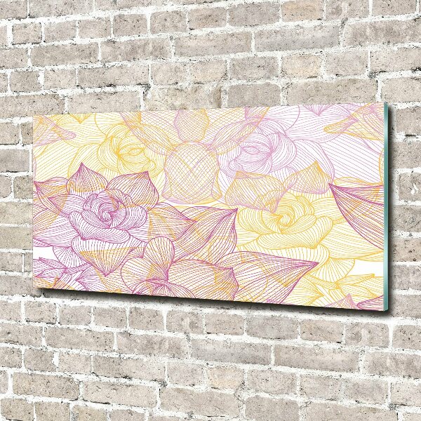 Wall art on glass Floral pattern