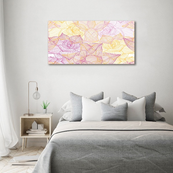 Wall art on glass Floral pattern