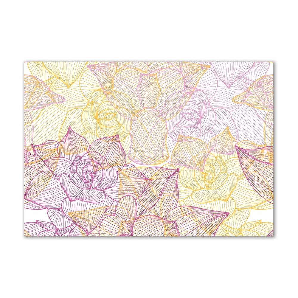 Wall art on glass Floral pattern