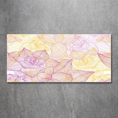 Wall art on glass Floral pattern