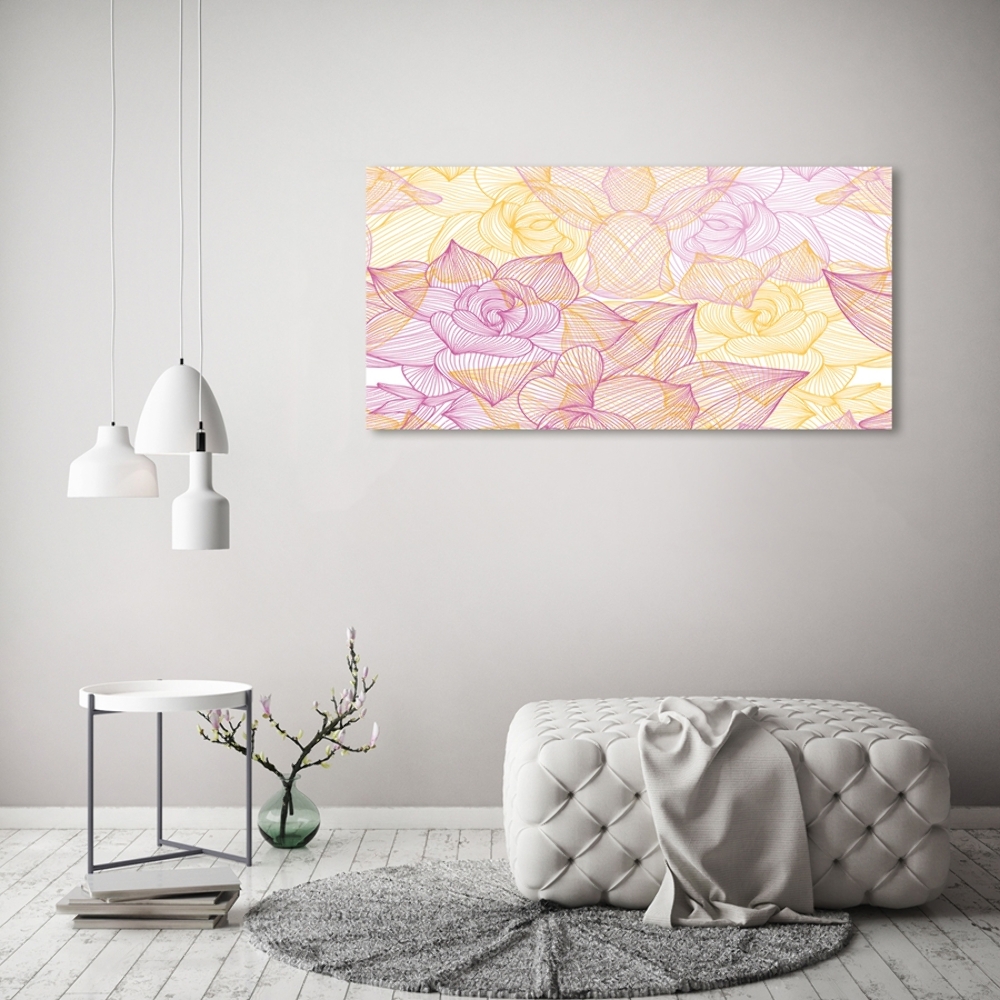 Wall art on glass Floral pattern