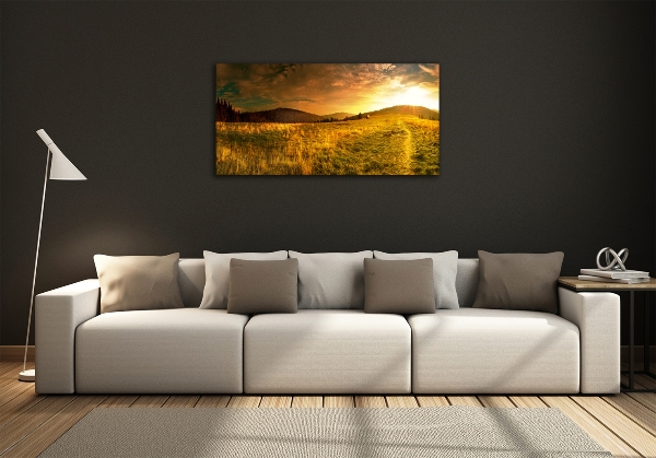 Glass art picture Panorama of the tatra mountains