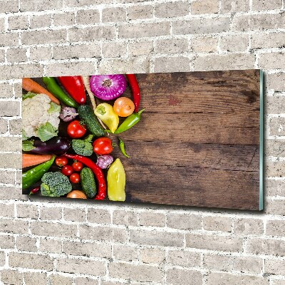 Wall art on glass Vegetables