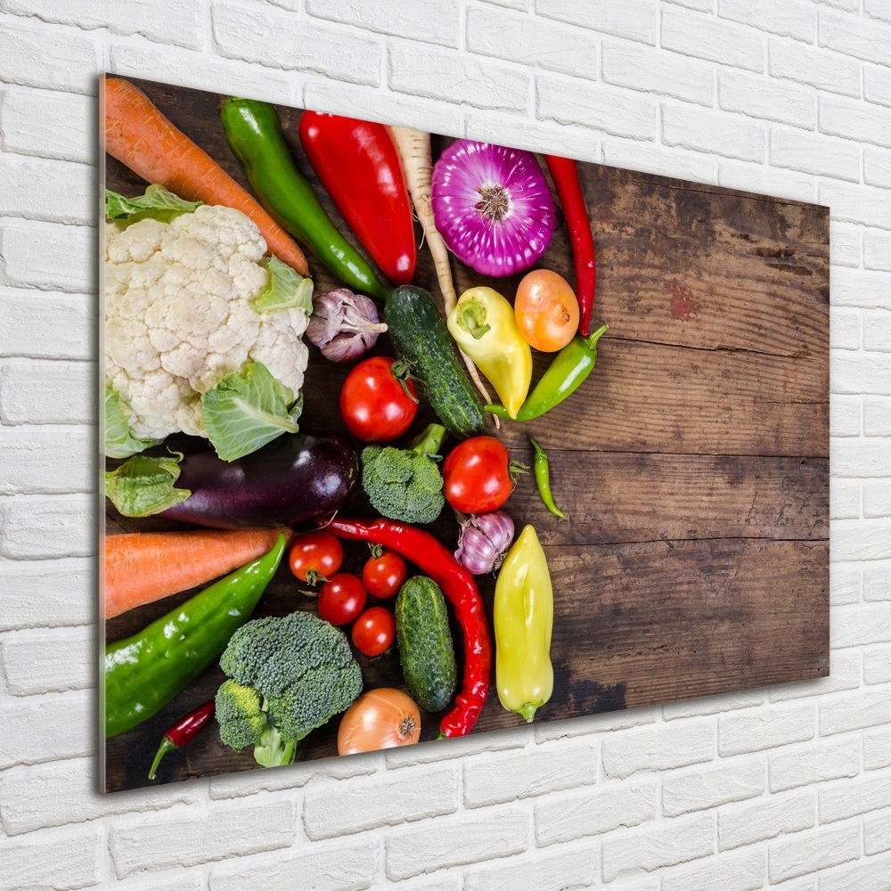 Wall art on glass Vegetables