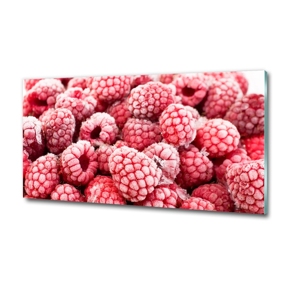 Wall art on glass Frozen raspberries