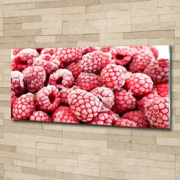 Wall art on glass Frozen raspberries