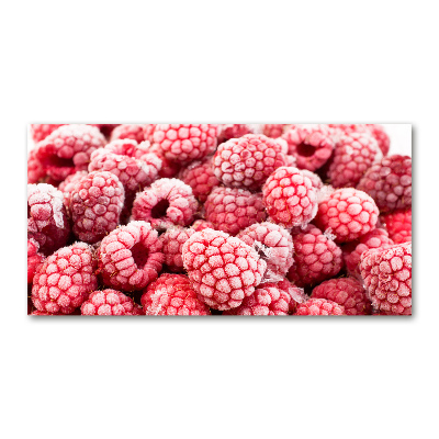 Wall art on glass Frozen raspberries