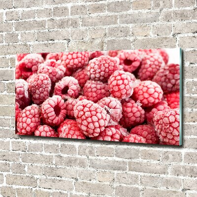 Wall art on glass Frozen raspberries