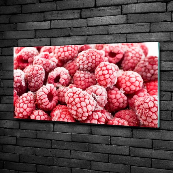 Wall art on glass Frozen raspberries