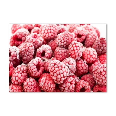 Wall art on glass Frozen raspberries