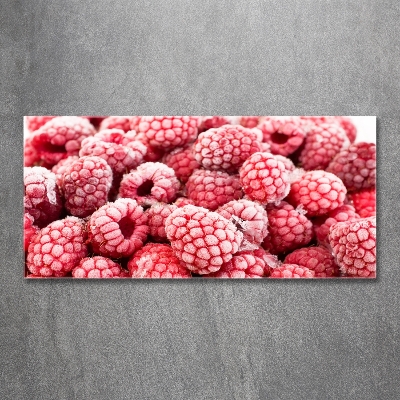 Wall art on glass Frozen raspberries