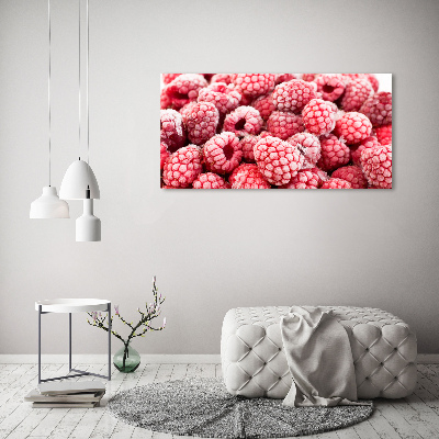 Wall art on glass Frozen raspberries