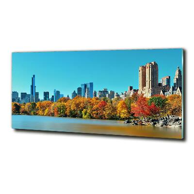 Glass art print New york in autumn