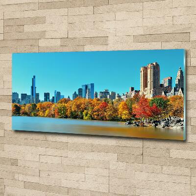 Glass art print New york in autumn