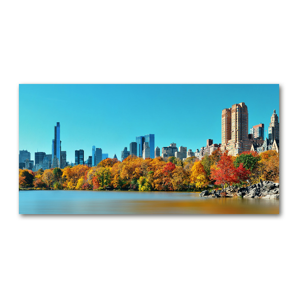 Glass art print New york in autumn