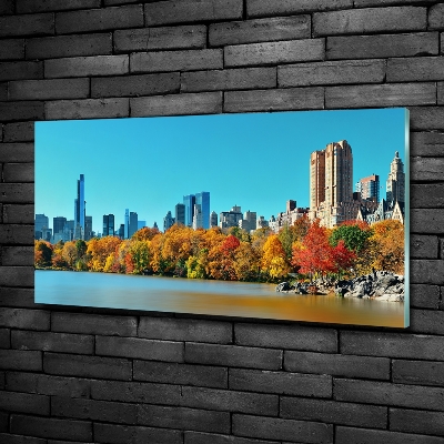 Glass art print New york in autumn