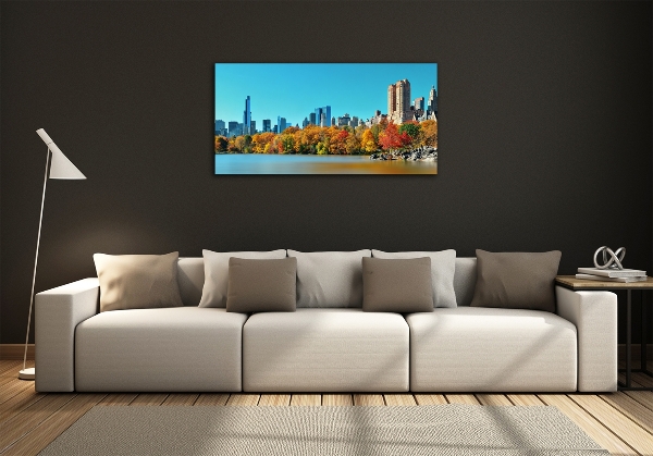 Glass art print New york in autumn