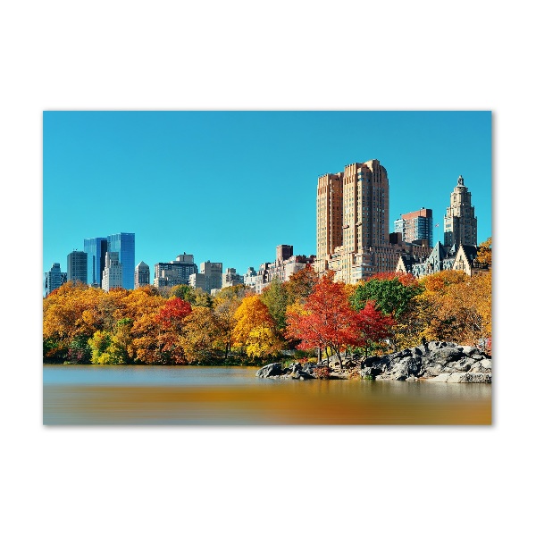 Glass art print New york in autumn