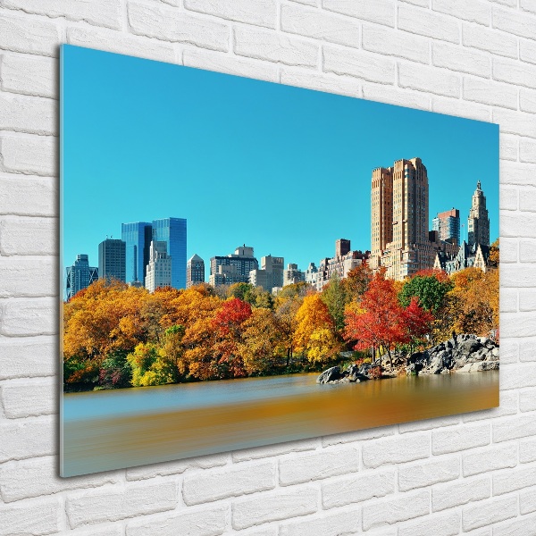 Glass art print New york in autumn