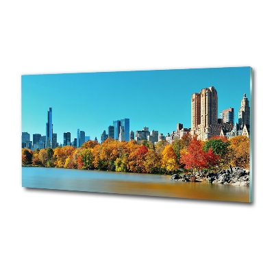 Glass art print New york in autumn