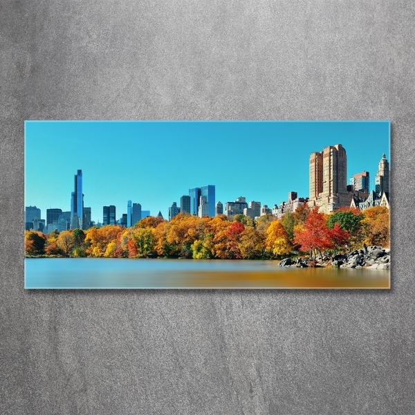 Glass art print New york in autumn