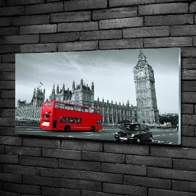 Wall art on glass London bus