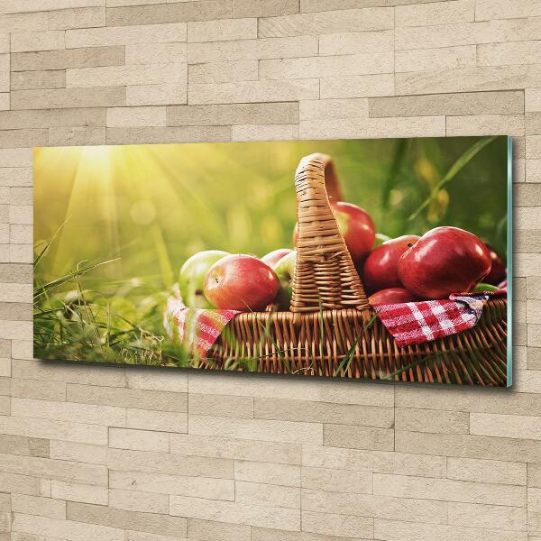 Glass art print Apples in the basket