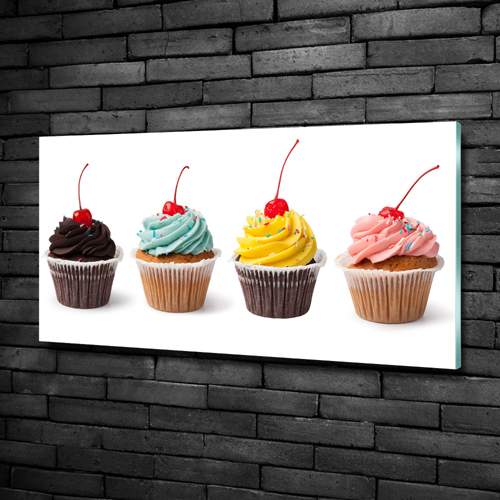 Wall art on glass Cupcakes