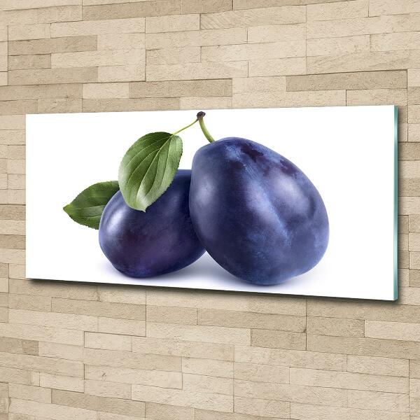 Glass art print Plums