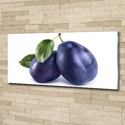 Glass art print Plums