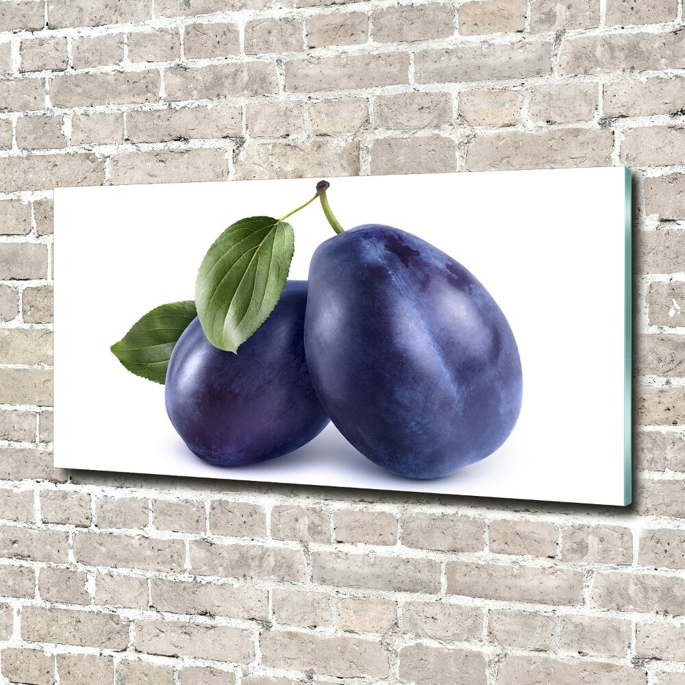 Glass art print Plums