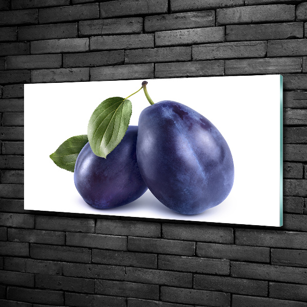 Glass art print Plums