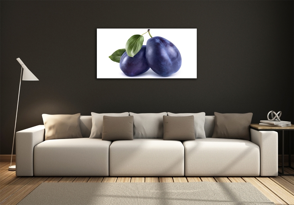 Glass art print Plums