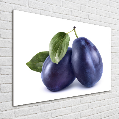 Glass art print Plums