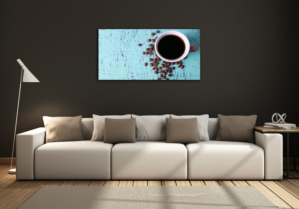 Wall art on glass Black coffee