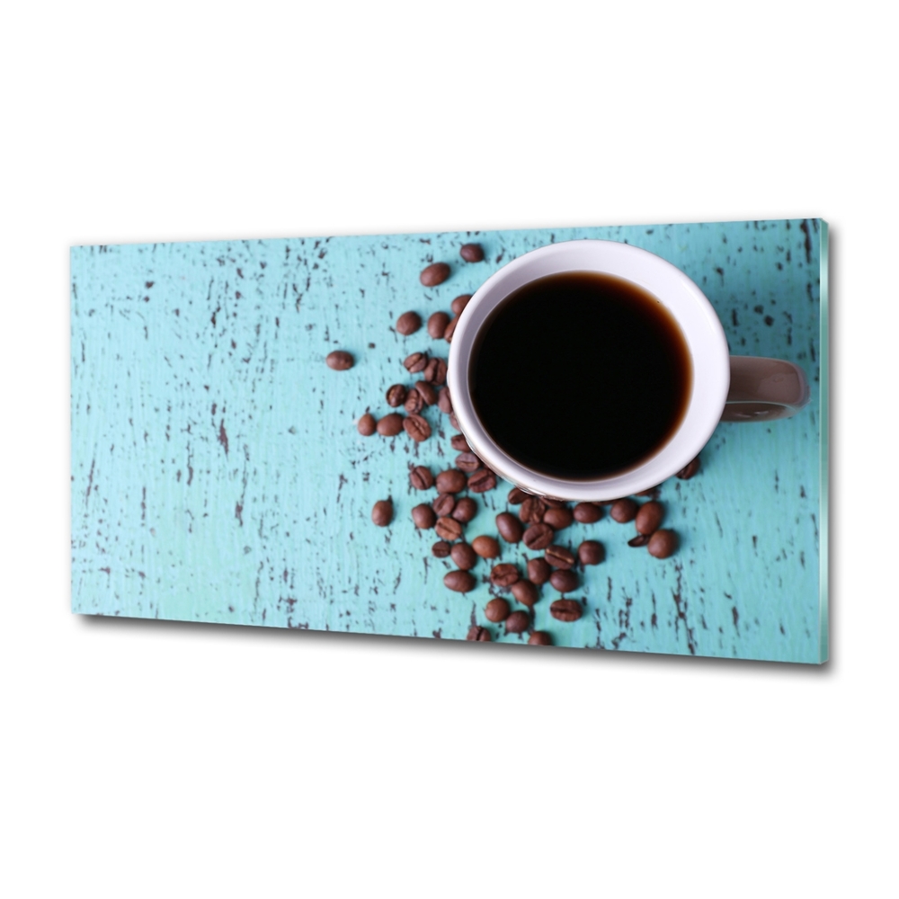 Wall art on glass Black coffee