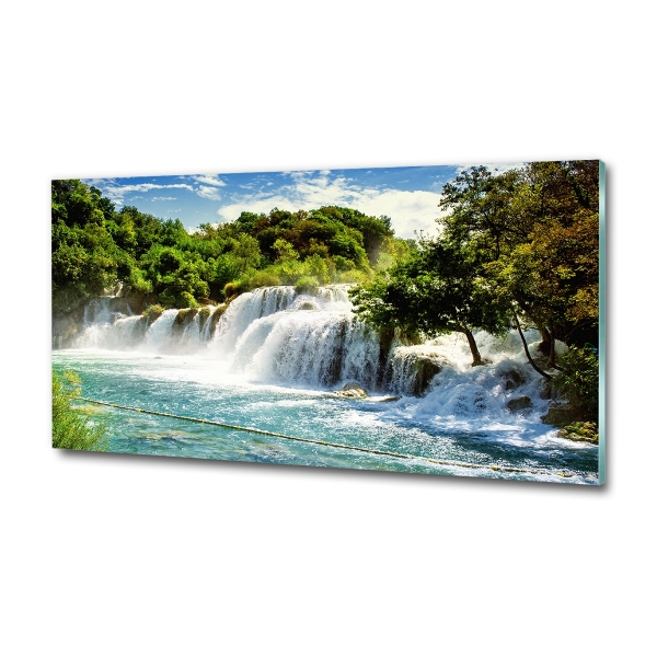 Photo printed on glass Krka waterfall