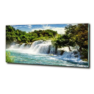 Photo printed on glass Krka waterfall