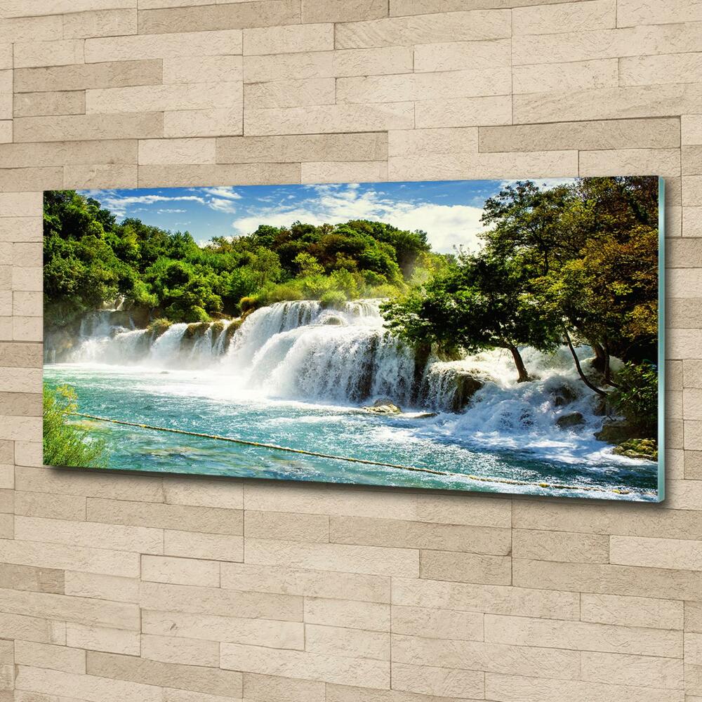 Photo printed on glass Krka waterfall